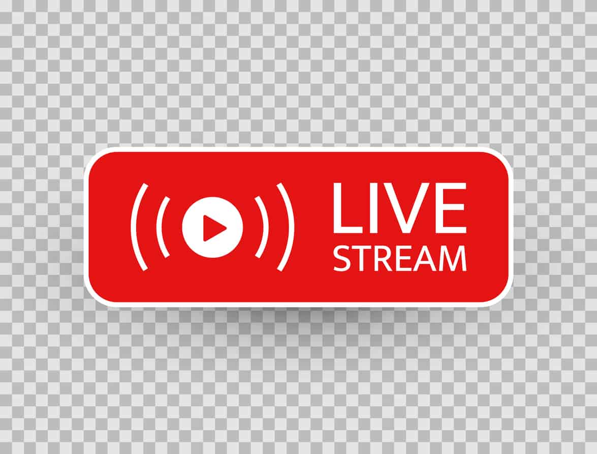 Live stream icon. Live streaming, video, news symbol on transparent  background. Social media template. Broadcasting, online stream button.  Social network sign. Vector illustration - Body Power And Posture